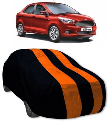 MoTRoX Car Cover For Ford Figo Aspire (Without Mirror Pockets)(Orange, Blue)