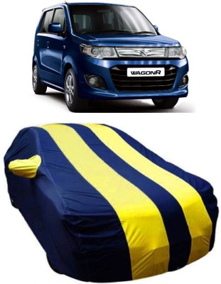 MoTRoX Car Cover For Maruti Suzuki WagonR (With Mirror Pockets)(Blue, Yellow)