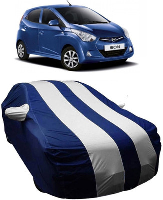 MoTRoX Car Cover For Hyundai Eon (With Mirror Pockets)(Blue, White)