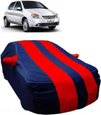 MoTRoX Car Cover For Tata Indica V2 (With Mirror Pockets)(Blue, Red)