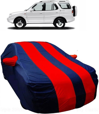 MoTRoX Car Cover For Tata Safari Dicor (With Mirror Pockets)(Blue, Red)