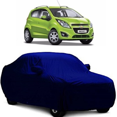 MoTRoX Car Cover For Chevrolet Beat (With Mirror Pockets)(Blue)