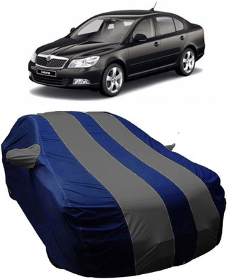 MoTRoX Car Cover For Skoda Laura (With Mirror Pockets)(Blue, Grey)