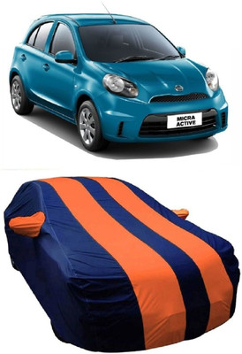 MoTRoX Car Cover For Nissan Micra Active (With Mirror Pockets)(Blue, Orange)