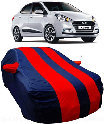 MoTRoX Car Cover For Hyundai Xcent (With Mirror Pockets)(Blue, Red)