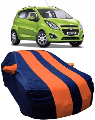 MoTRoX Car Cover For Chevrolet Beat (With Mirror Pockets)(Blue, Orange)
