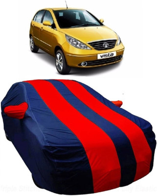 MoTRoX Car Cover For Tata Vista (With Mirror Pockets)(Blue, Red)