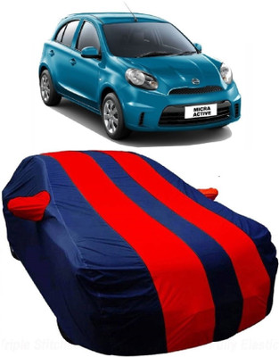MoTRoX Car Cover For Nissan Micra Active (With Mirror Pockets)(Blue, Red)