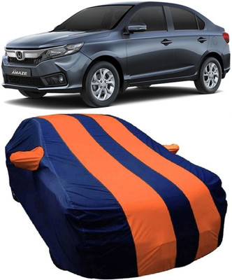 MoTRoX Car Cover For Honda Amaze (With Mirror Pockets)(Blue, Orange)