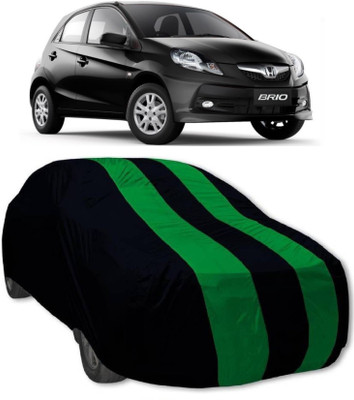 MoTRoX Car Cover For Honda Brio (Without Mirror Pockets)(Green, Blue)