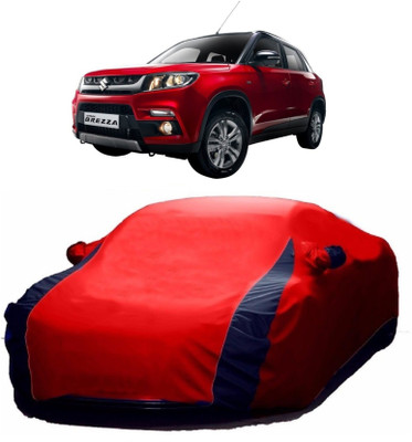 MoTRoX Car Cover For Maruti Suzuki Vitara Brezza (With Mirror Pockets)(Blue, Red)