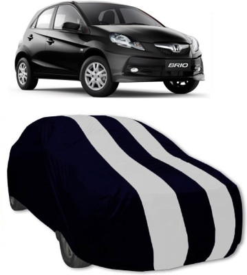 MoTRoX Car Cover For Honda Brio (Without Mirror Pockets)(Red, White)