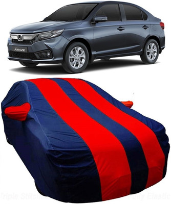 MoTRoX Car Cover For Honda Amaze (With Mirror Pockets)(Blue, Red)