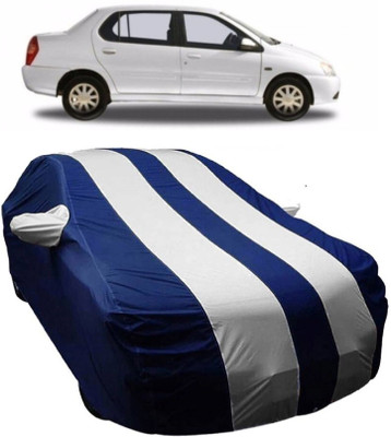 MoTRoX Car Cover For Tata Indigo (With Mirror Pockets)(Blue, White)