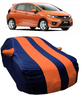 MoTRoX Car Cover For Honda Jazz (With Mirror Pockets)(Blue, Orange)