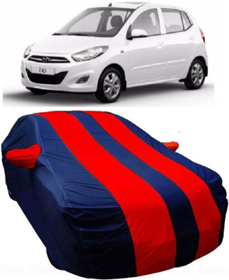 MoTRoX Car Cover For Hyundai i10 (With Mirror Pockets)(Blue, Red)