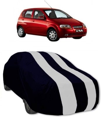 MoTRoX Car Cover For Chevrolet Aveo Uva (Without Mirror Pockets)(Red, White)