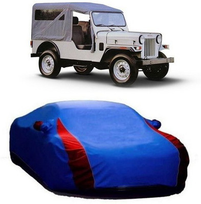 VIRMANG Car Cover For Mahindra Jeep (With Mirror Pockets)(Blue)