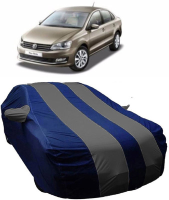 MoTRoX Car Cover For Volkswagen Vento (With Mirror Pockets)(Blue, Grey)