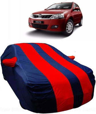 MoTRoX Car Cover For Mahindra Verito (With Mirror Pockets)(Blue, Red)