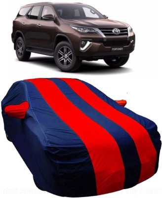 MoTRoX Car Cover For Toyota Fortuner (With Mirror Pockets)(Blue, Red)