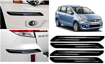 Auto Kite Plastic, Silver Plated Car Bumper Guard(Black, Silver, Pack of 4Pcs Double Chrome Bumper Protector, Maruti, Ertiga)