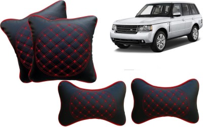 AUTO PEARL Black, Red Leatherite Car Pillow Cushion for Land Rover(Rectangular, Pack of 4)