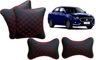 AUTO PEARL Black, Red Leatherite Car Pillow Cushion for Maruti Suzuki(Rectangular, Pack of 4)