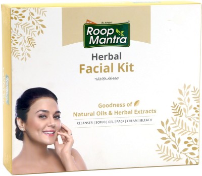 Roop Mantra Herbal Facial Kit for Glowing Skin (Cleansing Milk, Face Scrub, Massage Gel, Face Pack, Nourishing Cream, Face Bleach)  (6 Items in the set)