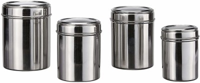 Dynore Steel Grocery Container  - 500 ml, 1250 ml, 950 ml, 750 ml(Pack of 4, Silver)
