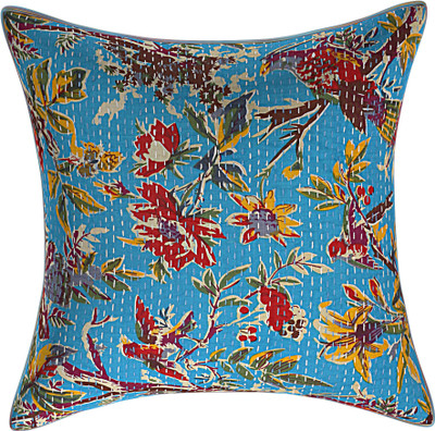 JGS Floral Cushions & Pillows Cover(40 cm*40 cm, Blue)