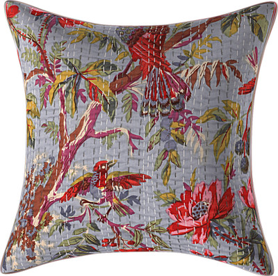 JGS Floral Cushions & Pillows Cover(40 cm*40 cm, Grey)