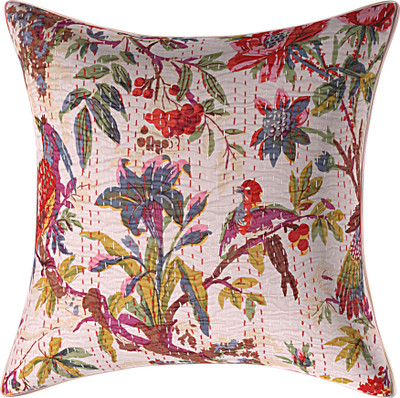 JGS Floral Cushions & Pillows Cover(40 cm*40 cm, Beige)
