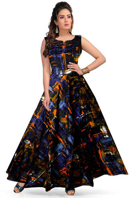 MUDRIKA Flared/A-line Gown(Blue)