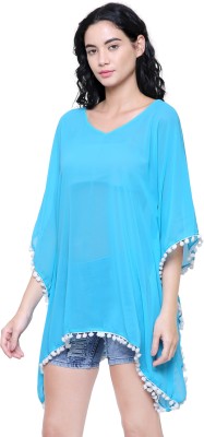 Intrend Forever Solid Poly Georgette Women Kaftan