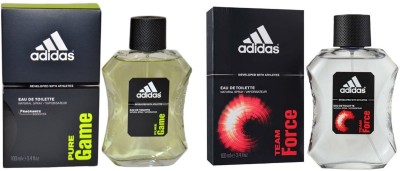 ADIDAS Pure Game and Team Force Perfume 100ml Each (Pack of 2) Eau de Toilette  -  200 ml(For Men & Women)