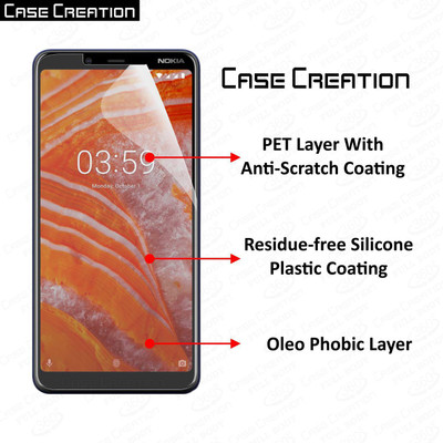 CASE CREATION Front and Back Screen Guard for Nokia 3.1 Plus(Pack of 2)
