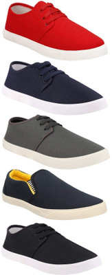 Chevit Combo Pack of 5 Casual Sneakers With Canvas Shoes For Men  (Multicolor)