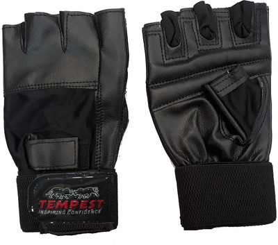 Tempest Starter Foam Gym Gloves/Cycling Gloves/Riding Gloves/Stretchable Gym & Fitness Gloves(Black)