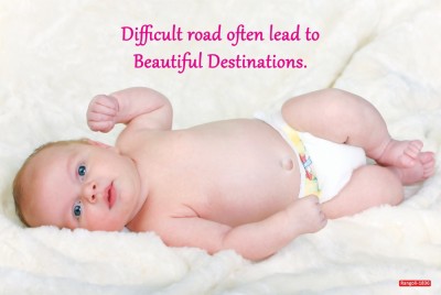 god & god's 45.72 cm Difficult Road Often Lead To Beautiful Destination Sparkle 1836 Self Adhesive Sticker(Pack of 1)