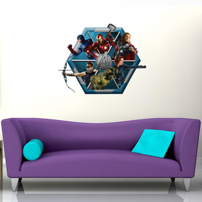 Divine studio 48 cm Avengers Endgame Logo Decorative Wall Sticker Self Adhesive Sticker(Pack of 1)