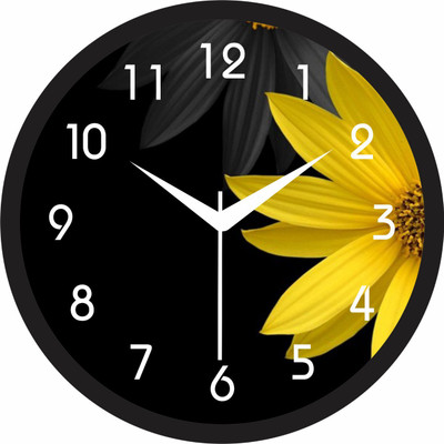 RUDRAAKSH Analog 30 cm X 30 cm Wall Clock(Black, With Glass, Standard)
