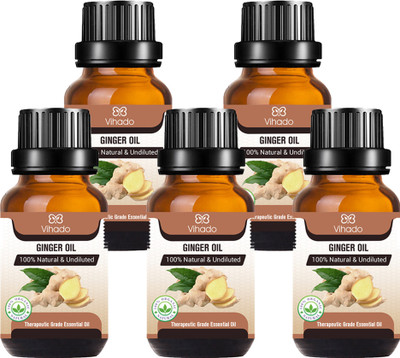 Vihado Best Ginger Essential Oil  (15 ml) (Pack of 5)(75 ml)