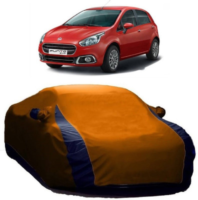 MoTRoX Car Cover For Fiat Punto Evo (With Mirror Pockets)(Blue, Orange)