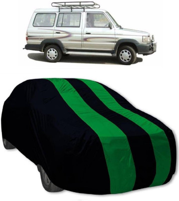 MoTRoX Car Cover For Toyota Qualis (Without Mirror Pockets)(Green, Blue)