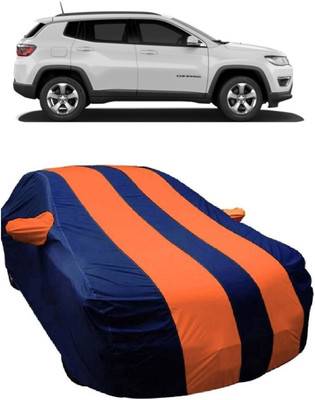 MoTRoX Car Cover For Jeep Compass (With Mirror Pockets)(Blue, Orange)