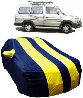 MoTRoX Car Cover For Toyota Qualis (With Mirror Pockets)(Blue, Yellow)