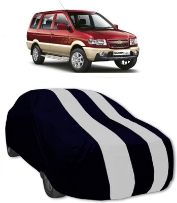 MoTRoX Car Cover For Chevrolet Tavera (Without Mirror Pockets)(Red, White)