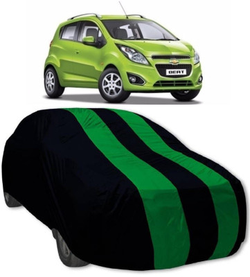 MoTRoX Car Cover For Chevrolet Beat (Without Mirror Pockets)(Green, Blue)