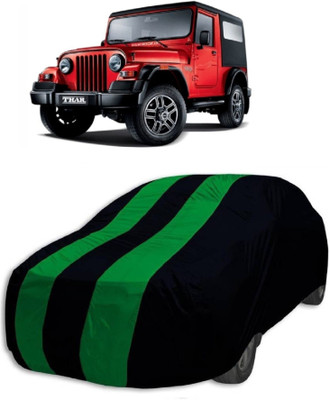 MoTRoX Car Cover For Mahindra Thar (Without Mirror Pockets)(Green, Blue)